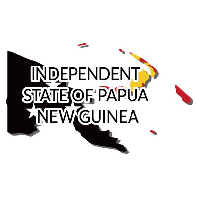 パプアニューギニア独立国無料フリーイラスト｜英語・国旗付